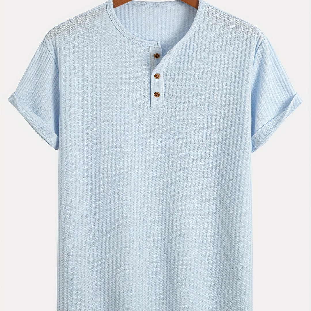 Augustus | Men's Ribbed Knit Henley T-Shirt