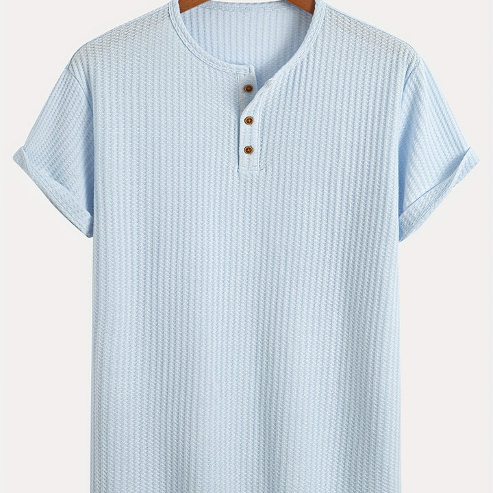 Augustus | Men's Ribbed Knit Henley T-Shirt