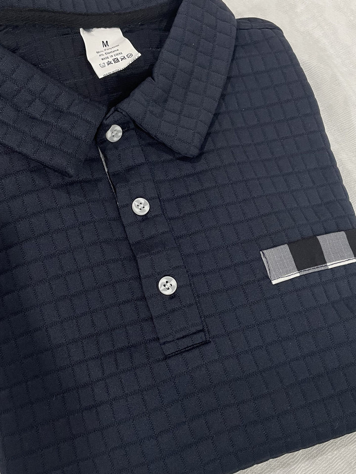 Hollis | Textured Long-Sleeve Polo Shirt