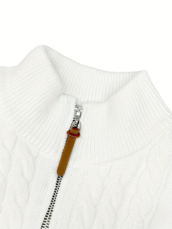 Grayson | Textured Half-Zip Cable Knit Sweater