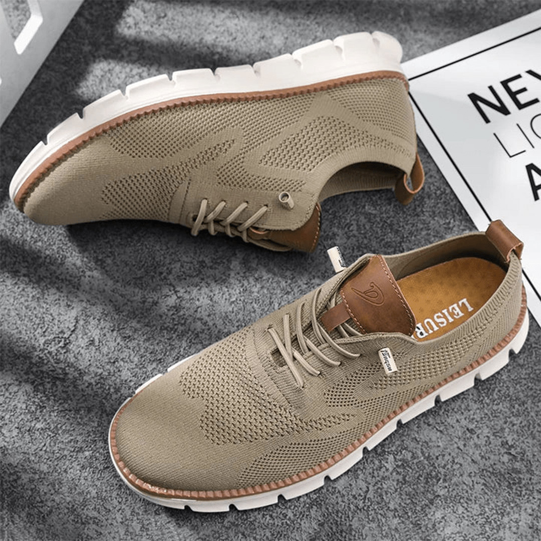 Cole | Men's Breathable Knit Lace-Up Sneakers