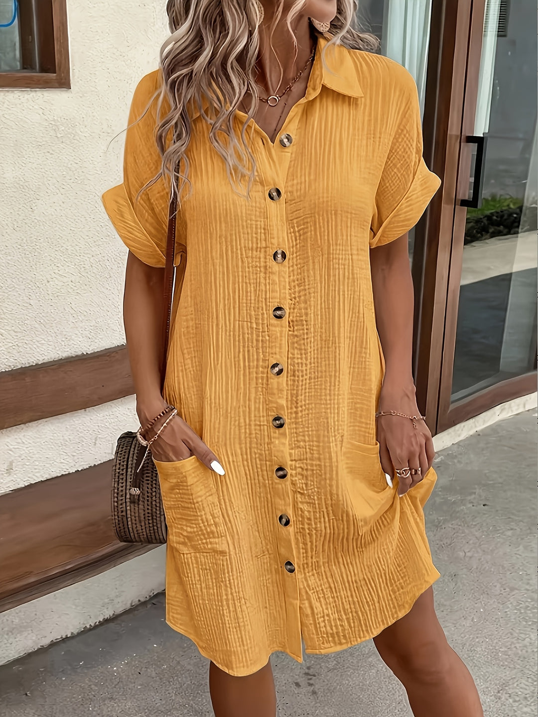 Estelle | Relaxed Button-Front Shirt Dress