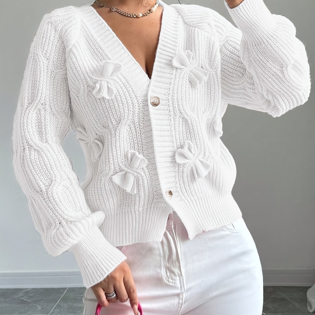 Evangeline | Bow-Detail Knit Cardigan