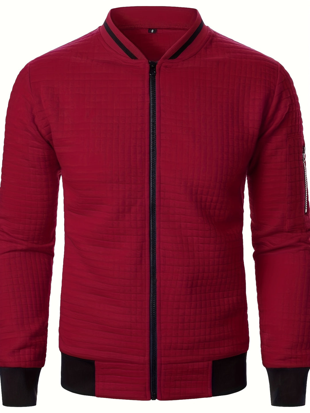 Marcus | Textured Stand-Collar Bomber Jacket