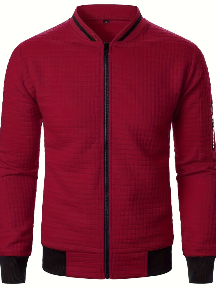 Marcus | Textured Stand-Collar Bomber Jacket