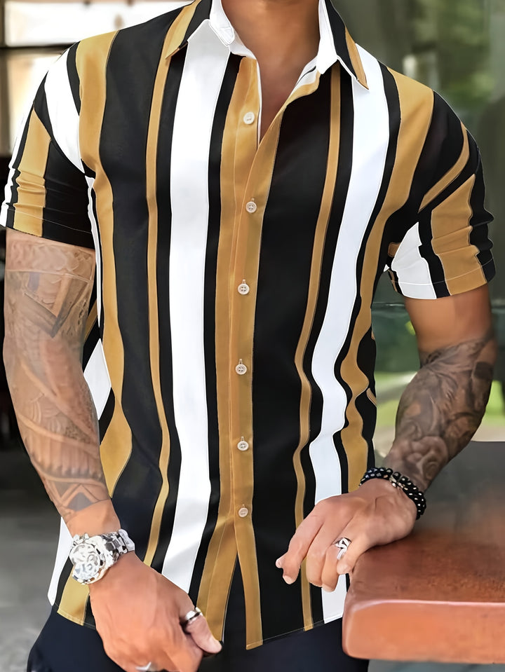 Albert | Men's Vertical Stripe Short Sleeve Shirt