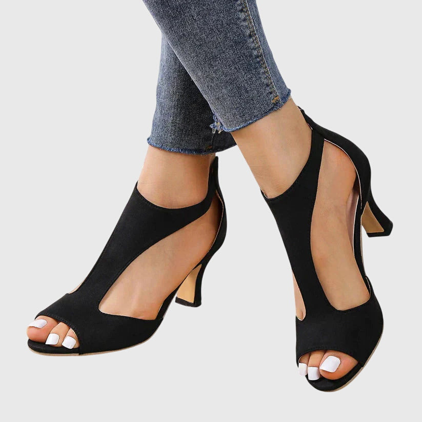 Elise | Open-Toe Block Heels