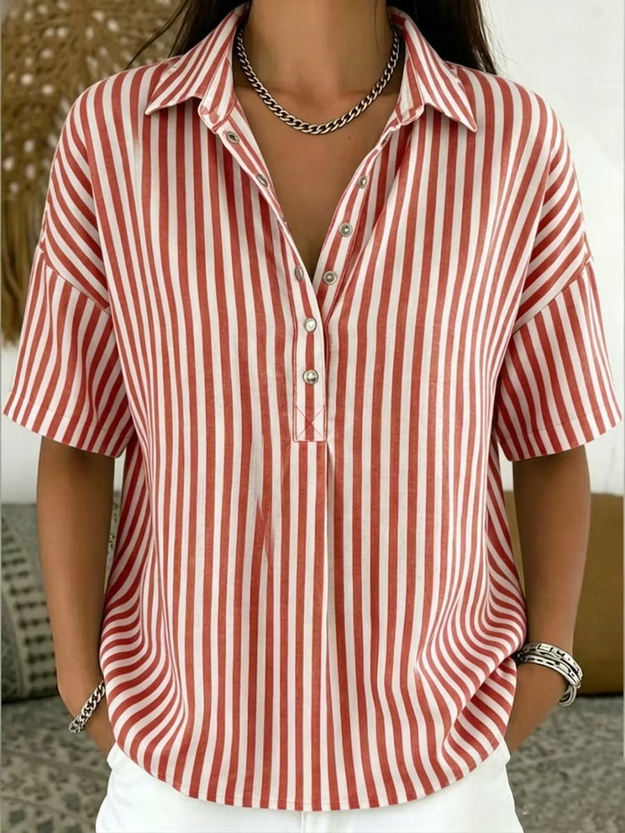 Lorna | Striped Collared Shirt