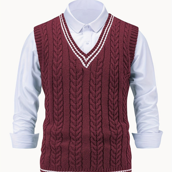 Winston | Cable-Knit V-Neck Sweater Vest