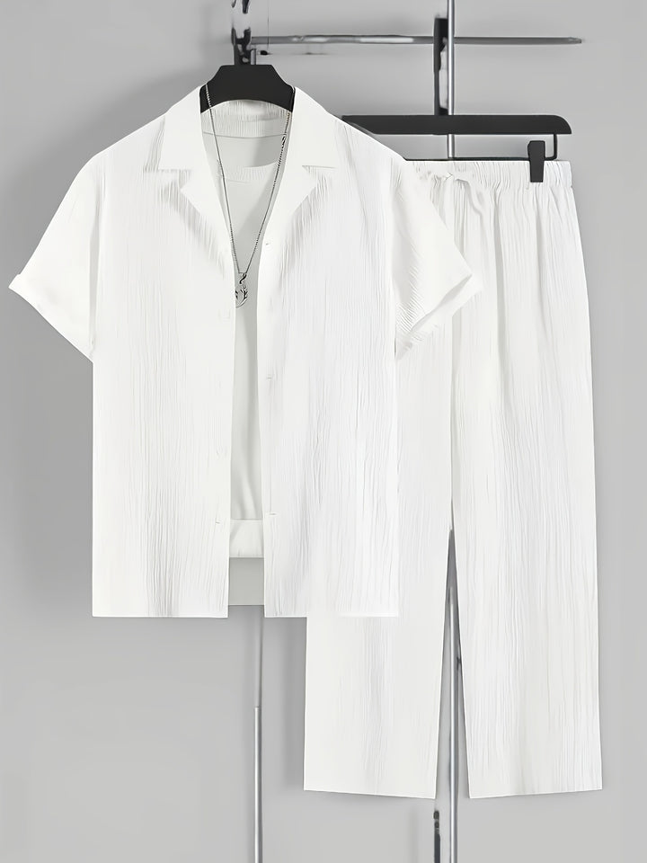 Elliot | Men's Cuban Collar Shirt & Pants Set