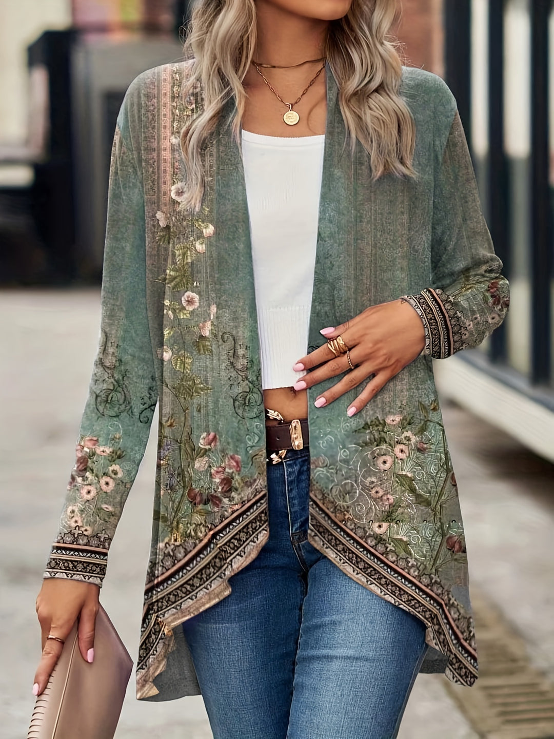 Adelaide | Botanical Open-Front Cardigan