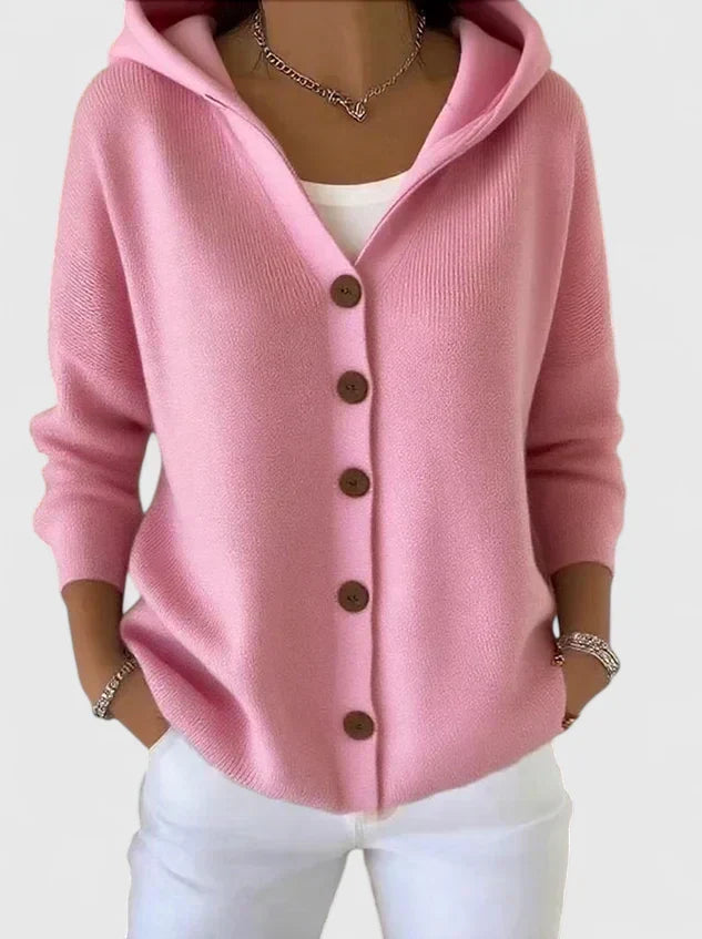 Lauren | Cozy Hooded Button Cardigan