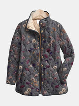 Claudette | Floral Quilted Stand-Collar Jacket