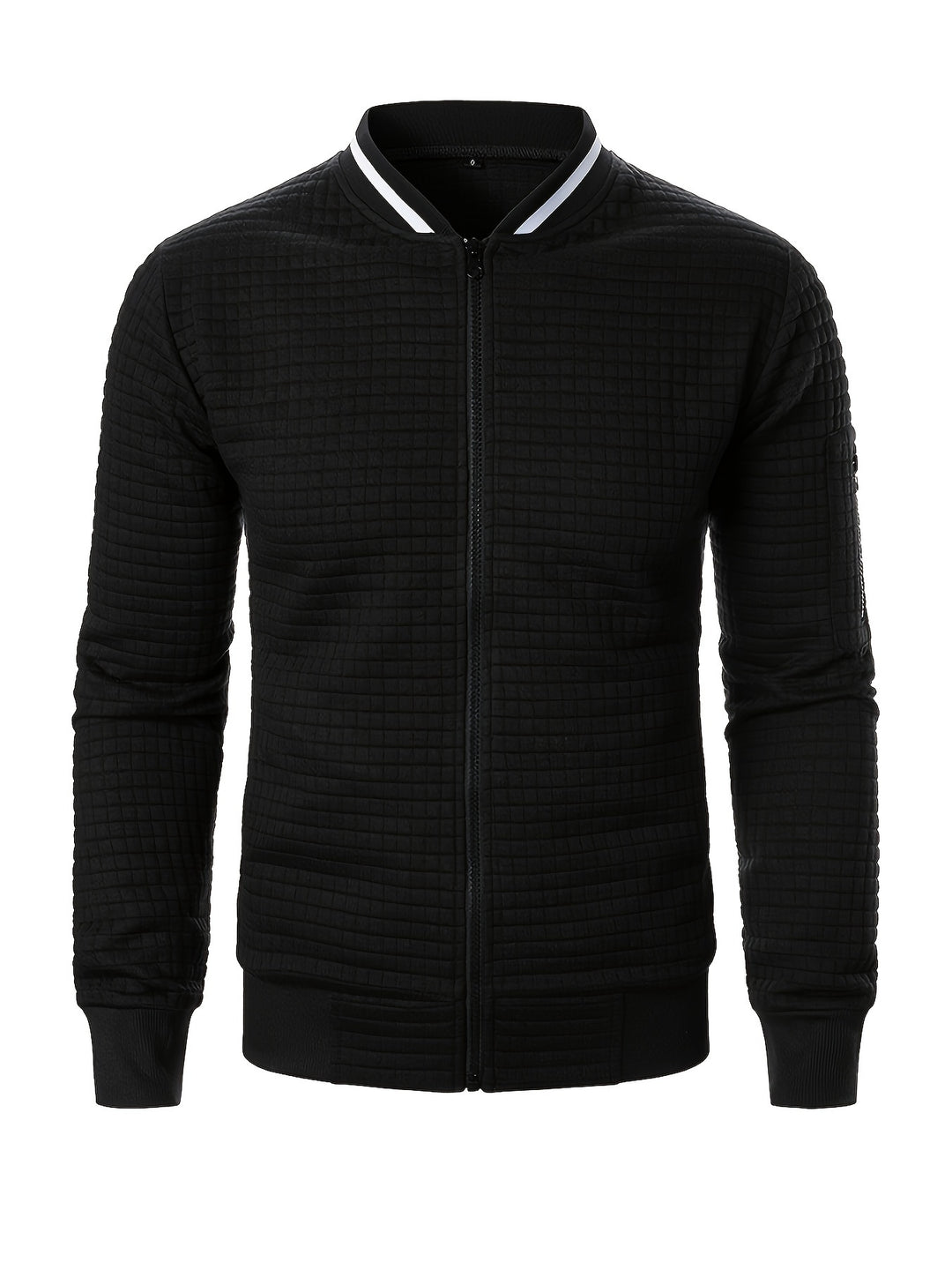 Marcus | Textured Stand-Collar Bomber Jacket