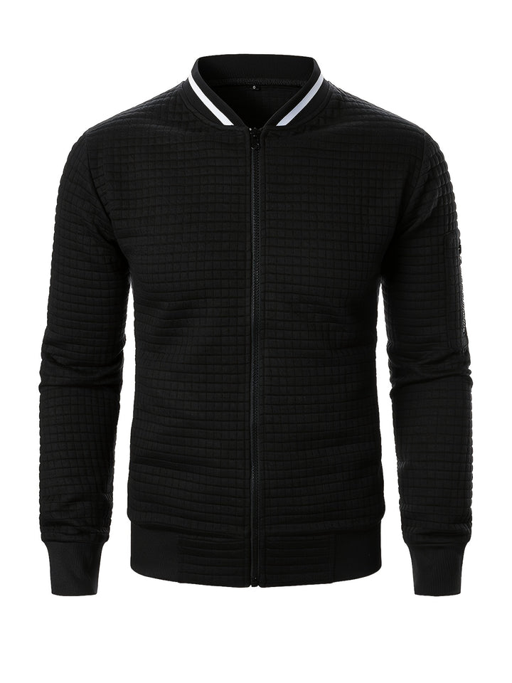 Marcus | Textured Stand-Collar Bomber Jacket