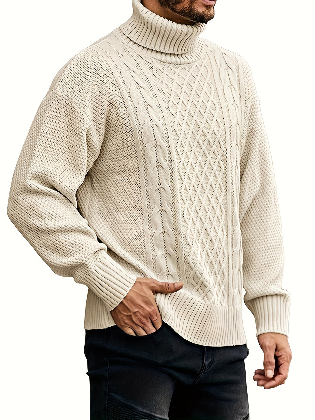 Garrett | Classic Cable-Knit Turtleneck Sweater