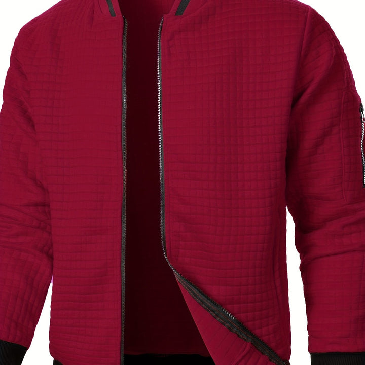 Marcus | Textured Stand-Collar Bomber Jacket