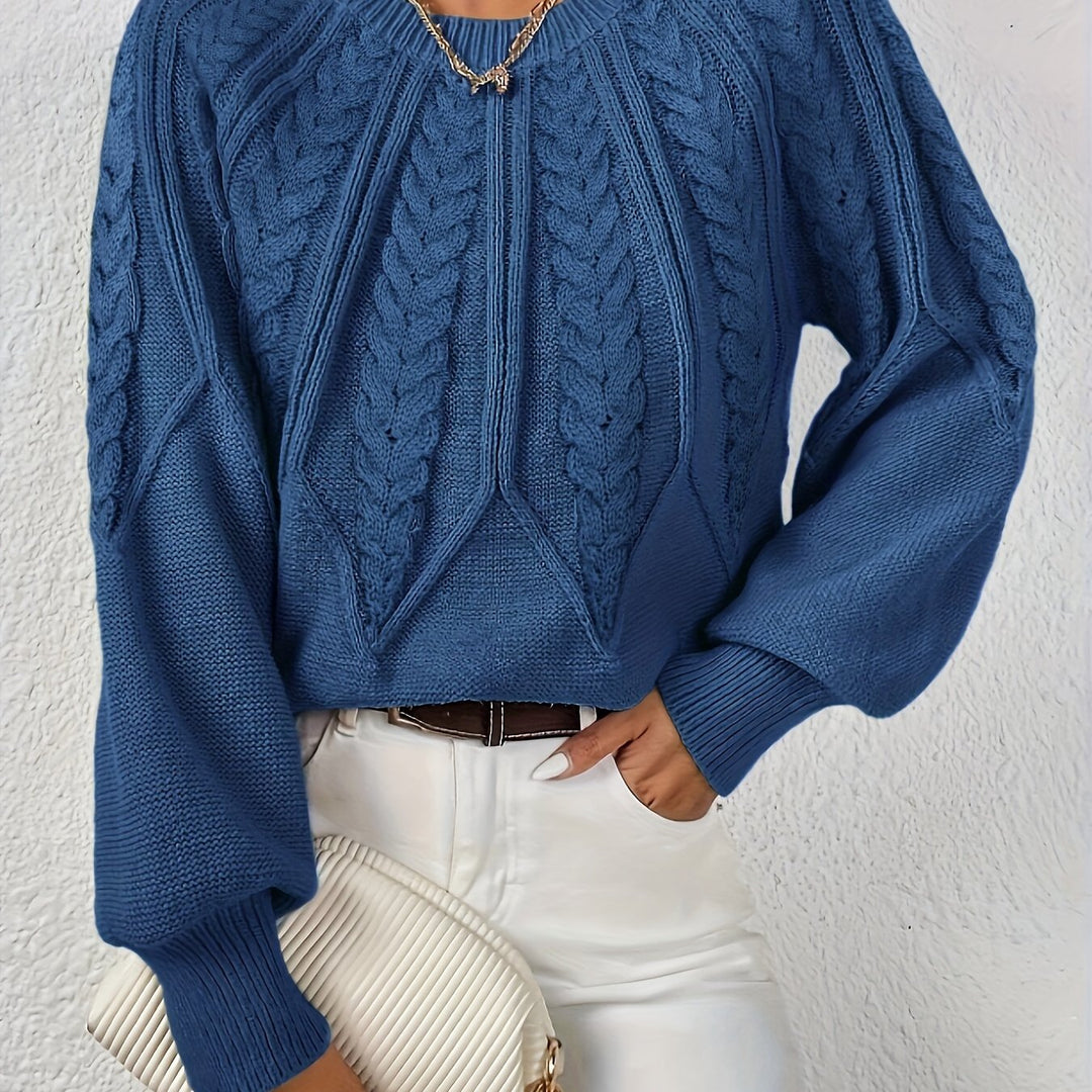 Greta | Cable-Knit Round-Neck Sweater