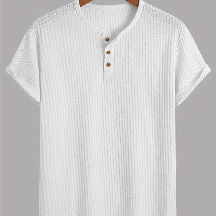 Augustus | Men's Ribbed Knit Henley T-Shirt