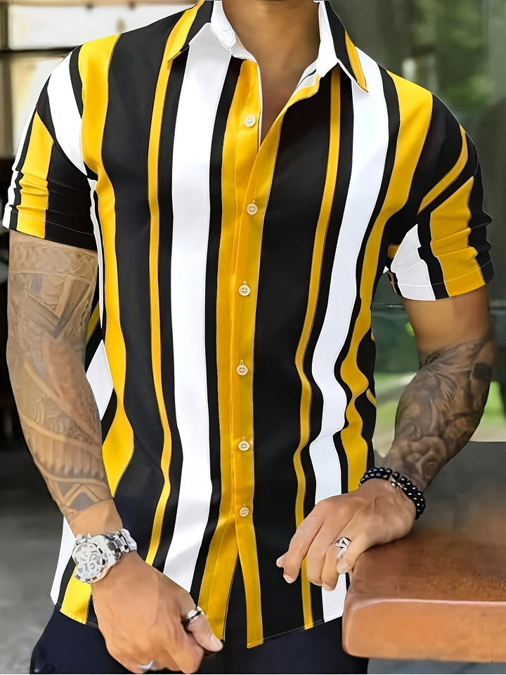 Albert | Men's Vertical Stripe Short Sleeve Shirt