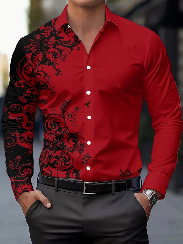 Walter | Men's Baroque Print Long Sleeve Shirt