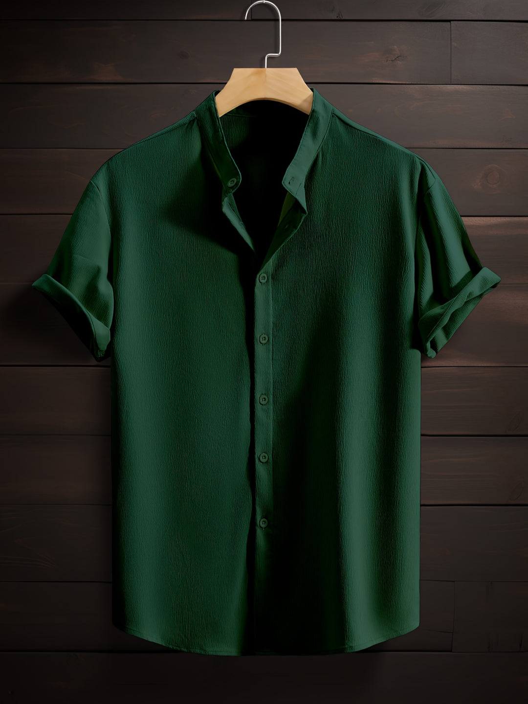 Harlan | Men's Textured Stand Collar Short Sleeve Shirt