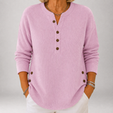 Joanna | Ribbed Henley Tunic with Side Buttons