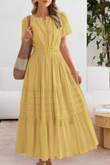 Harper | Tiered Flutter-Sleeve Maxi Dress