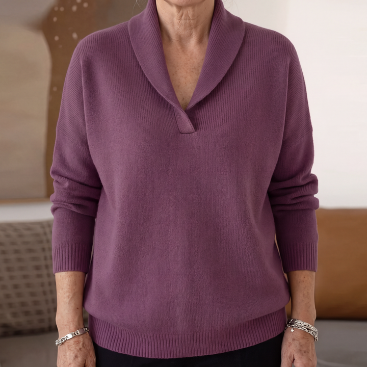Cecile | Relaxed Shawl-Collar Sweater