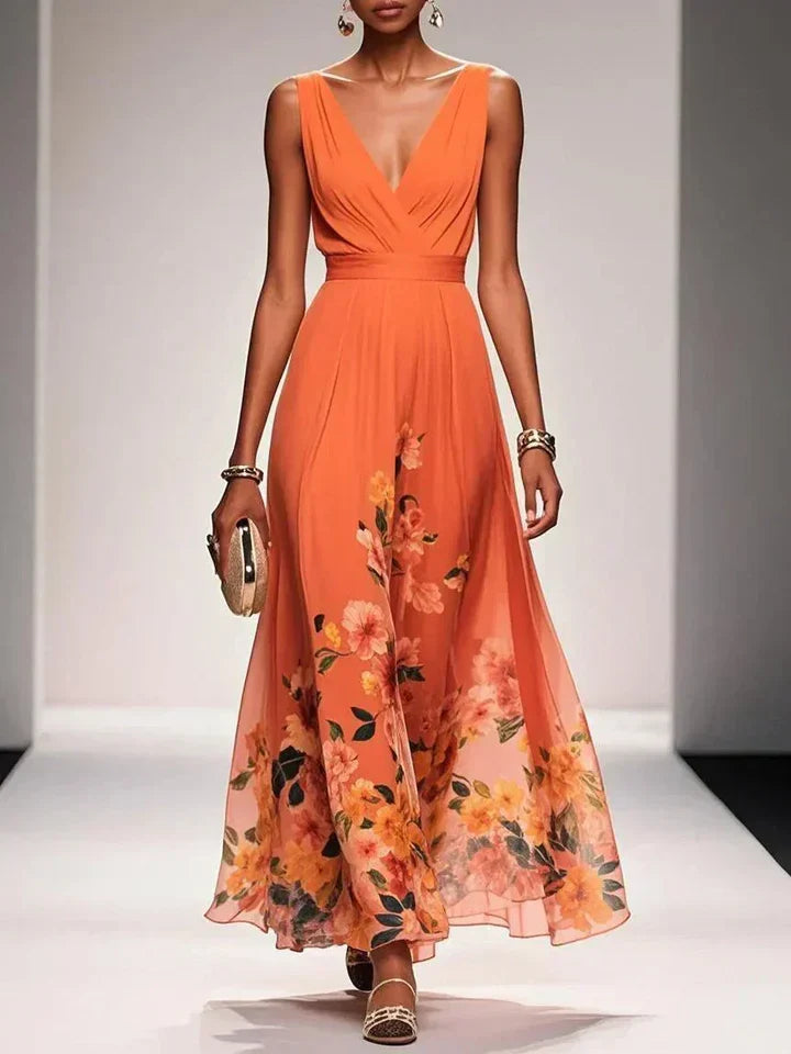 Roselle | Floral V-Neck Maxi Dress