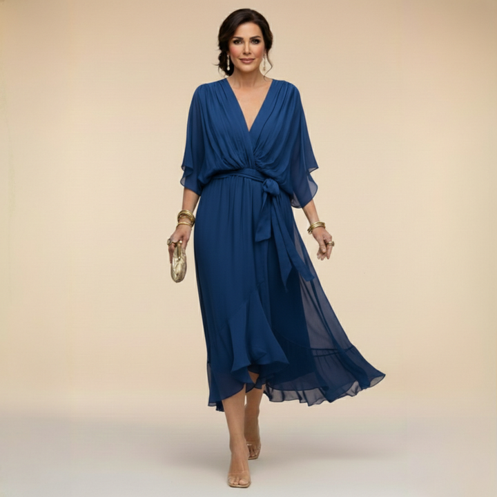 Delaney | Flowing V-Neck Midi Dress