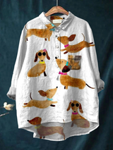 Roberta | Playful Dachshund Print Casual Shirt