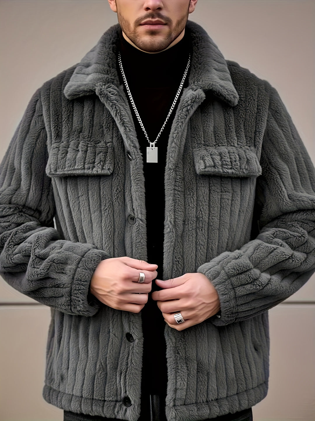 Cedric | Textured Button-Front Jacket