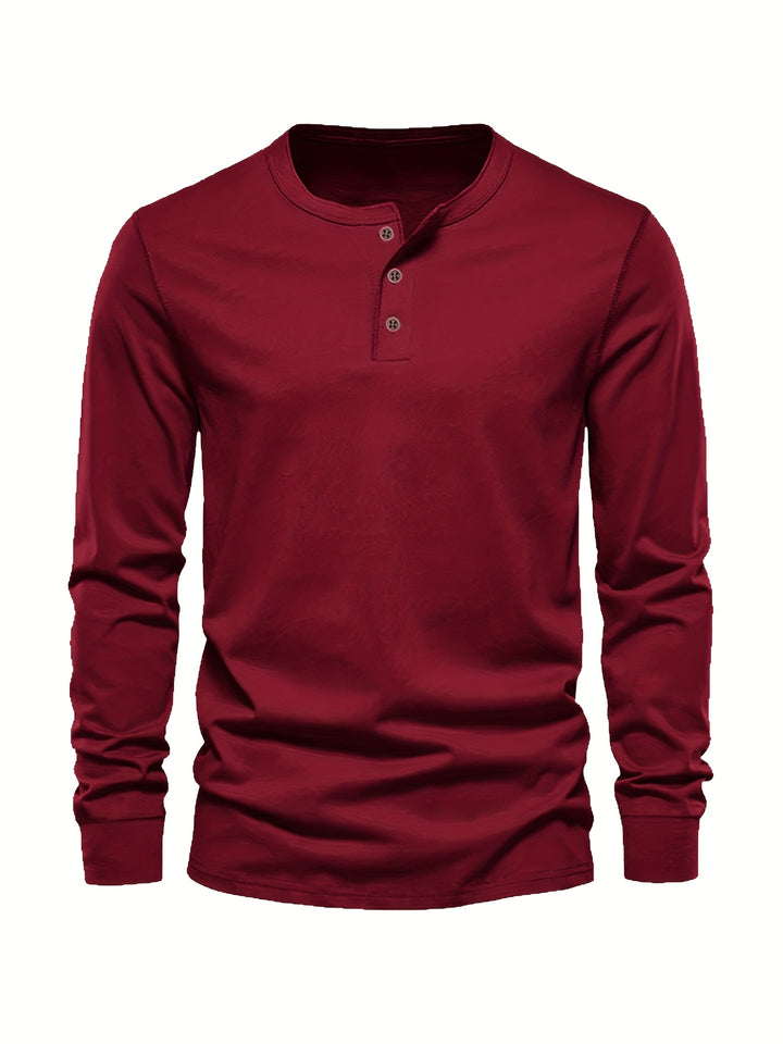 Seth | Men's Long Sleeve Cotton Henley