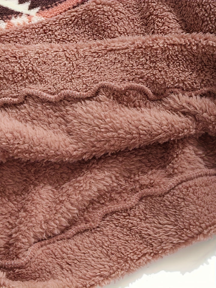 Sienna | Patterned Half-Zip Teddy Pullover