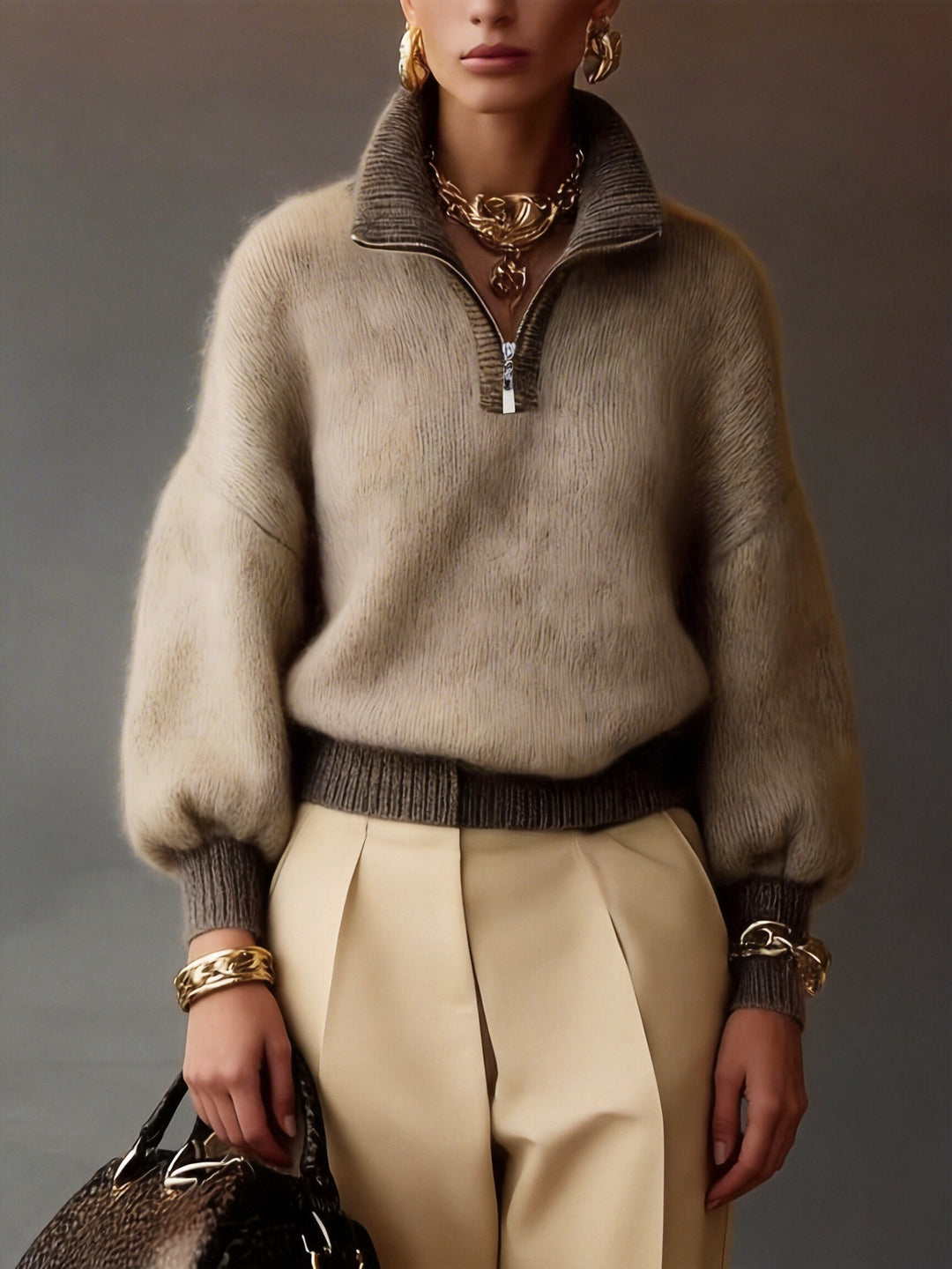 Sylvia | Relaxed Half-Zip Sweater