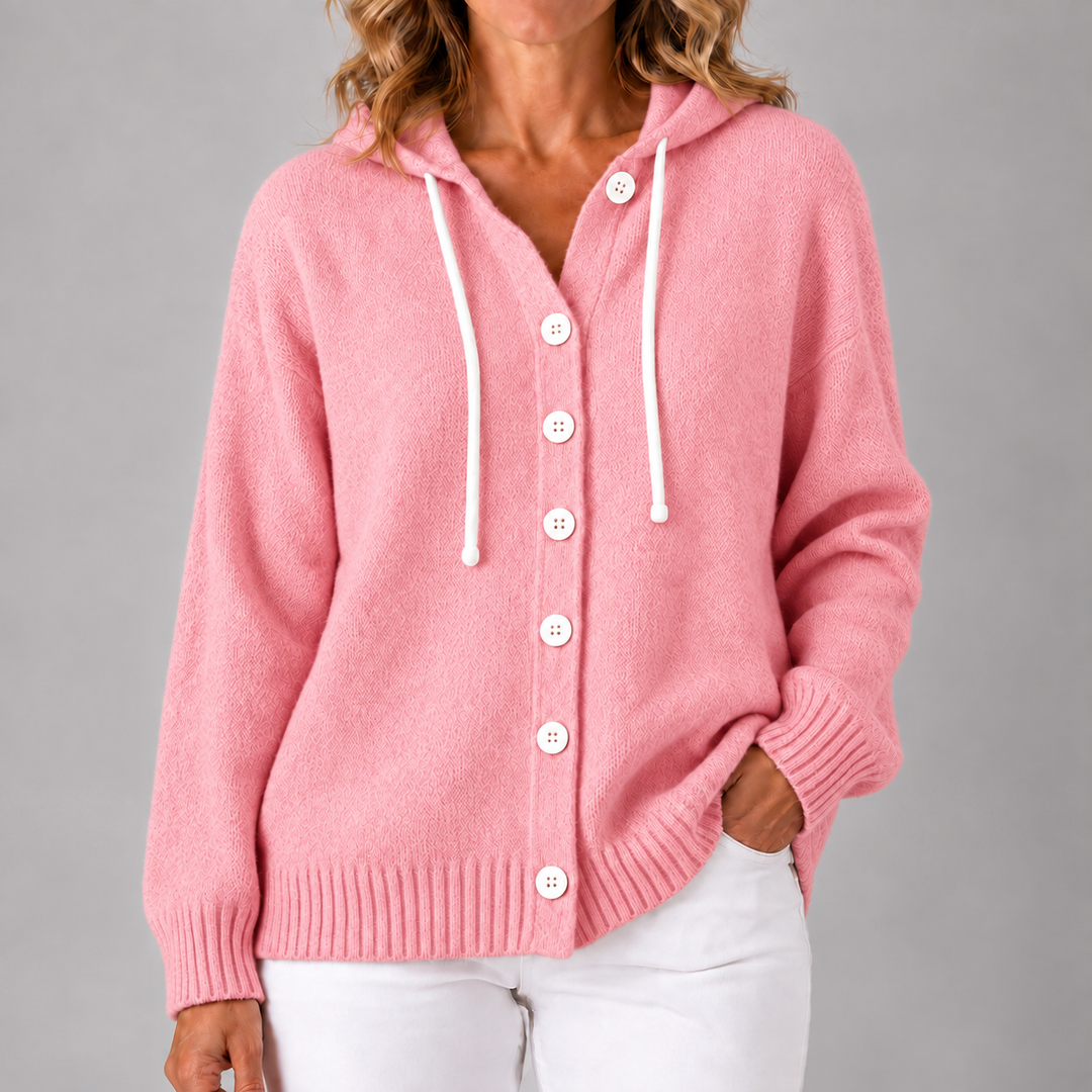 Lucinda | Cozy Hooded Button Cardigan