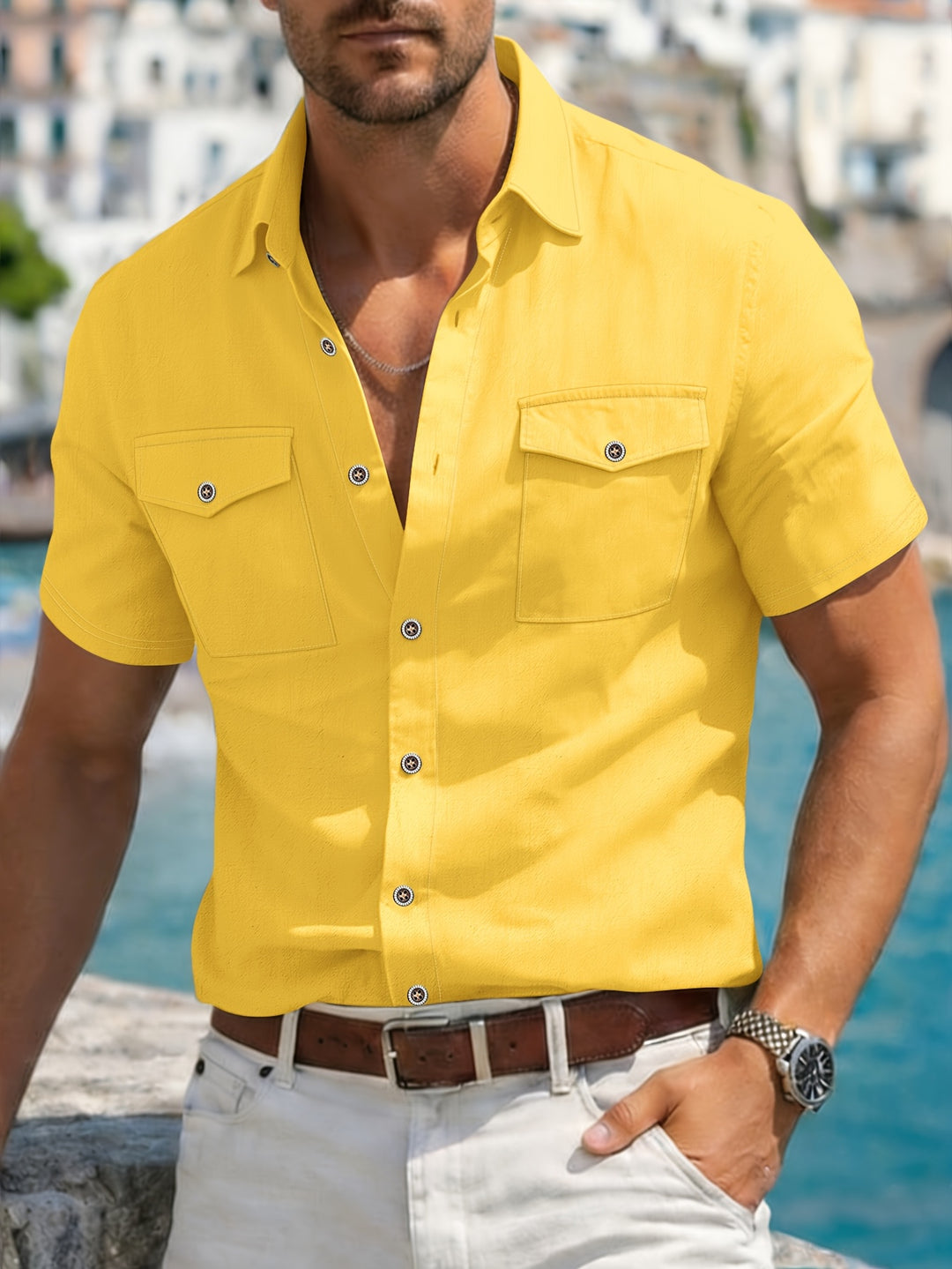 Noah | Men's Linen Short Sleeve Shirt