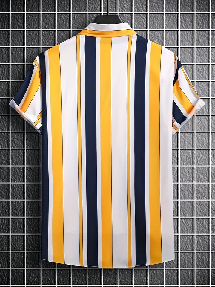 Albert | Men's Vertical Stripe Short Sleeve Shirt