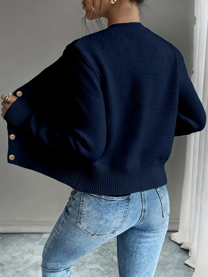 Eleanor | Cable-Knit Button-Front Cardigan