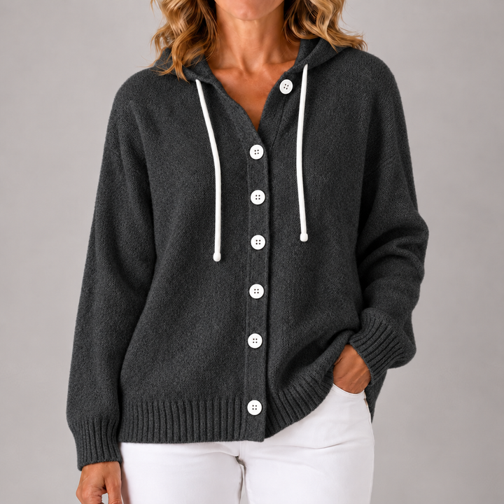 Lucinda | Cozy Hooded Button Cardigan