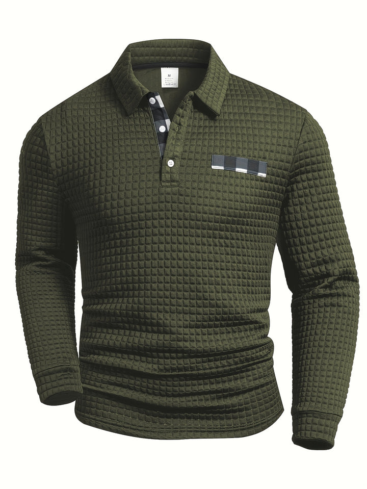 Hollis | Textured Long-Sleeve Polo Shirt