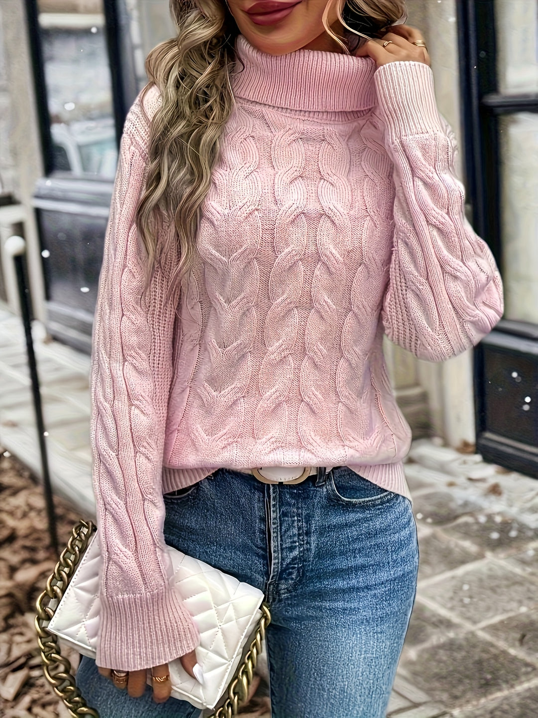 Prudence | Cable-Knit Turtleneck Sweater