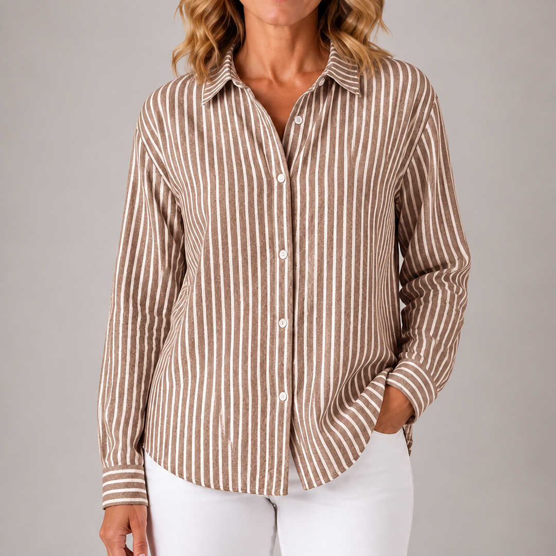 Nina | Relaxed Striped Button-Down Shirt