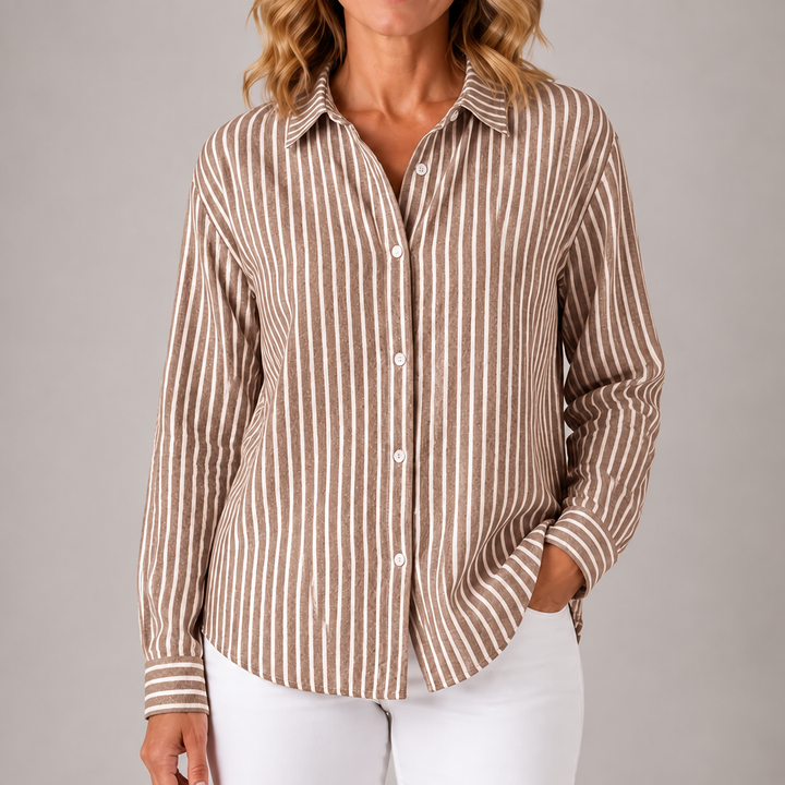 Nina | Relaxed Striped Button-Down Shirt