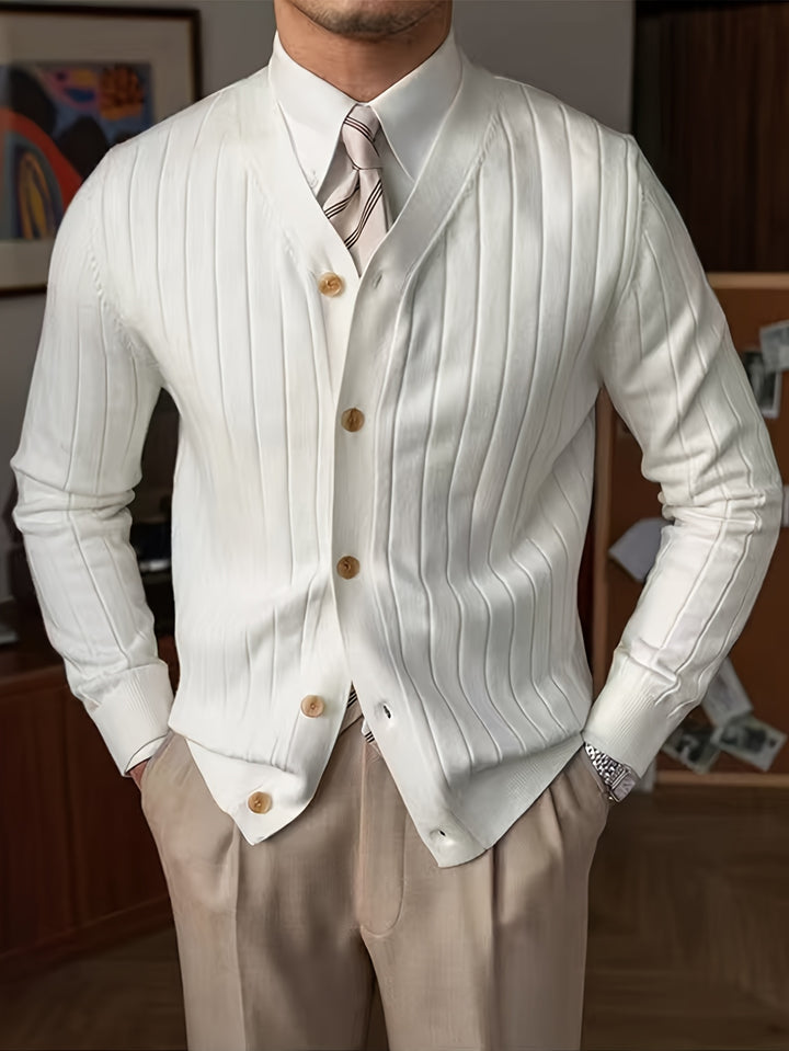 Oliver | Ribbed Button-Up Cardigan