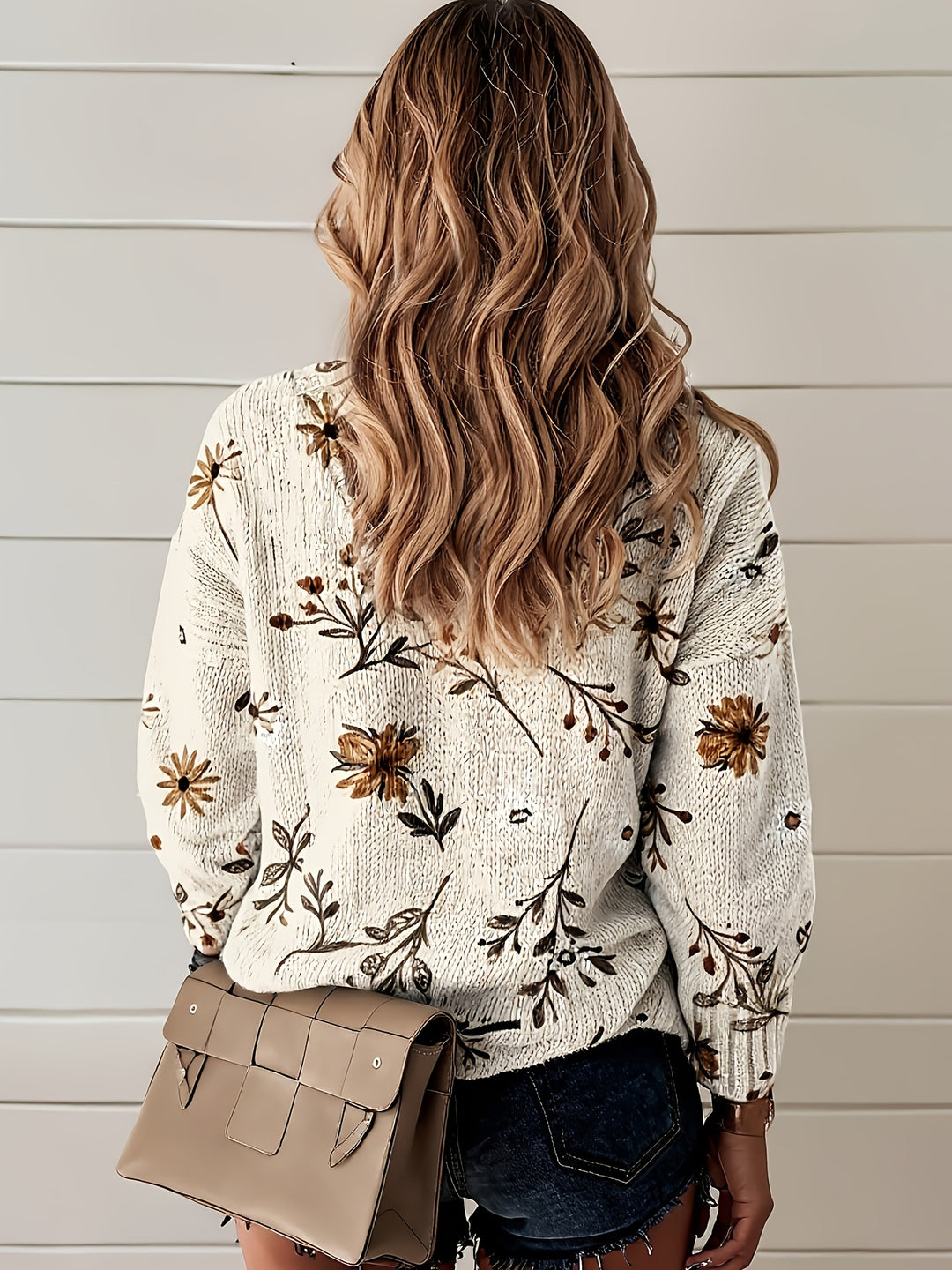 Gemma | Botanical V-Neck Sweater