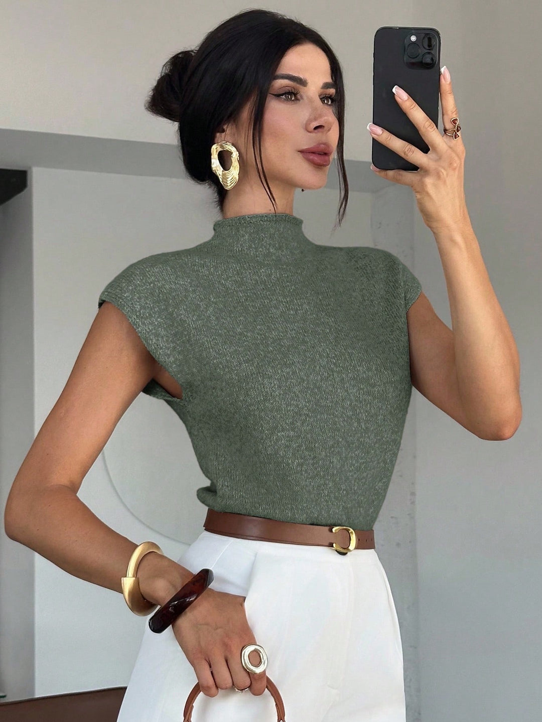 Sabine | Refined Mock-Neck Sweater Vest