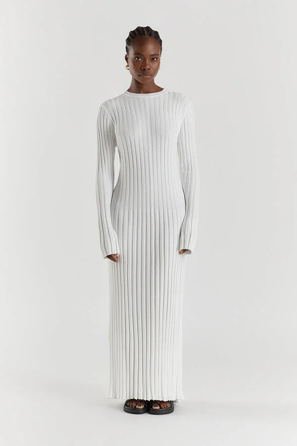 Freya | Elegant Ribbed Midi Dress