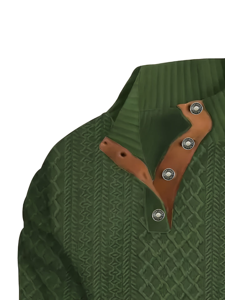 Hudson | Cable-Knit Button Henley Sweater